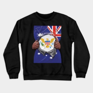 Virgin Islands Flag Australian Flag Ripped - Gift for Virgin Islander From Virgin Islands Crewneck Sweatshirt